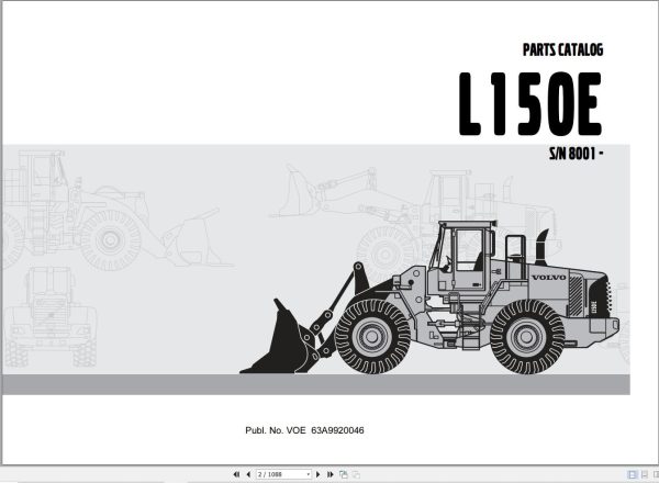 Volvo Loader L150E Parts Catalog VOE63A9920046 1