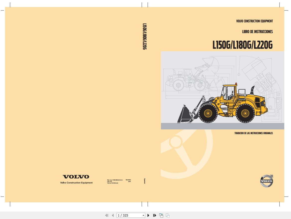 Volvo Loader L150G L180G L220G Instruction Manual PUB20024224 A ES 1