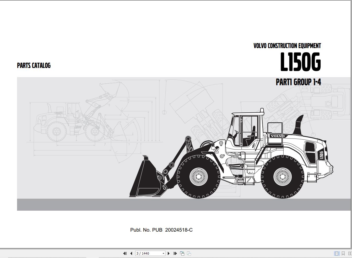 Volvo Loader L150G Parts Catalog PUBZ0024518C
