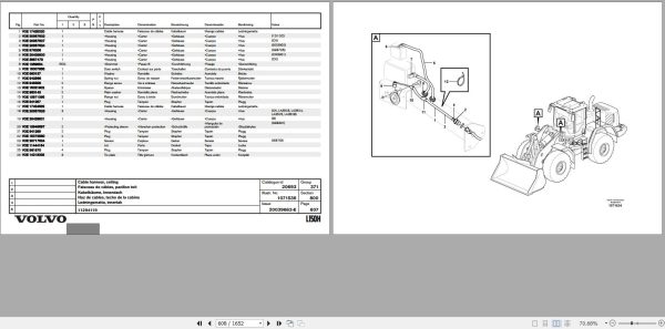 Volvo Loader L150H Parts Catalog 20039662 E 2