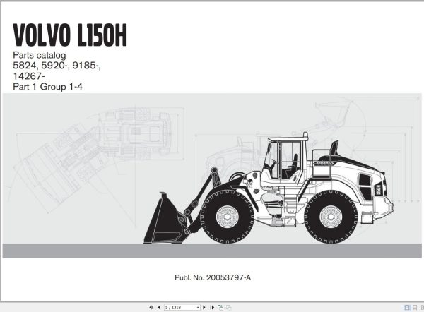 Volvo Loader L150H Parts Catalog 20053797 A 1