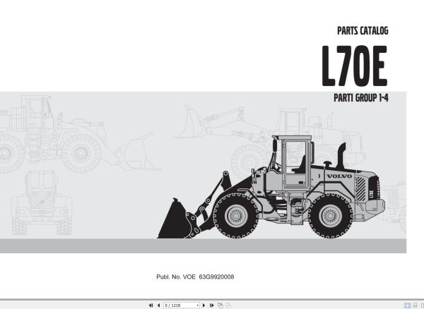 Volvo Loader L70E Parts Catalog VOE63G9920008 1
