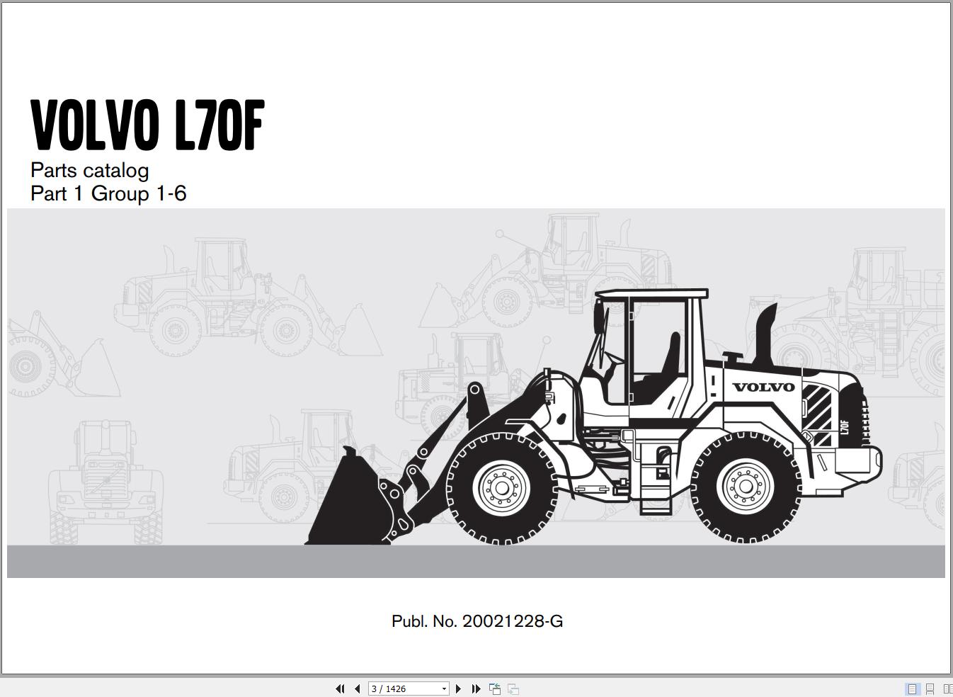 Volvo Loader L70F Parts Catalog 20021228 G 1