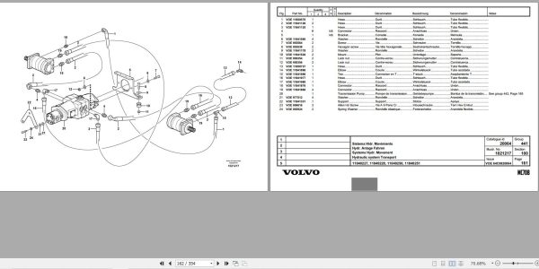 Volvo Loader MC70B Parts Catalog VOE64C9920064 2