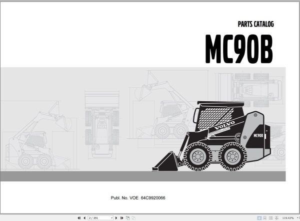 Volvo Loader MC90B Parts Catalog VOE64C9920066 1