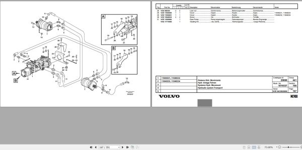 Volvo Loader MC90B Parts Catalog VOE64C9920066 2