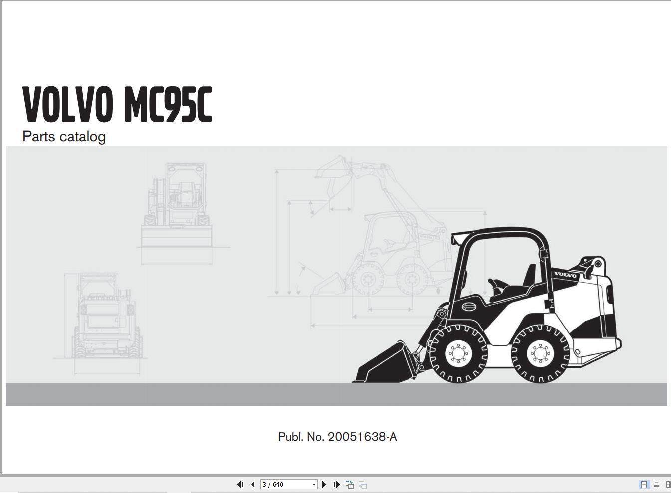 Volvo Loader MC95C Parts Catalog 20051638A