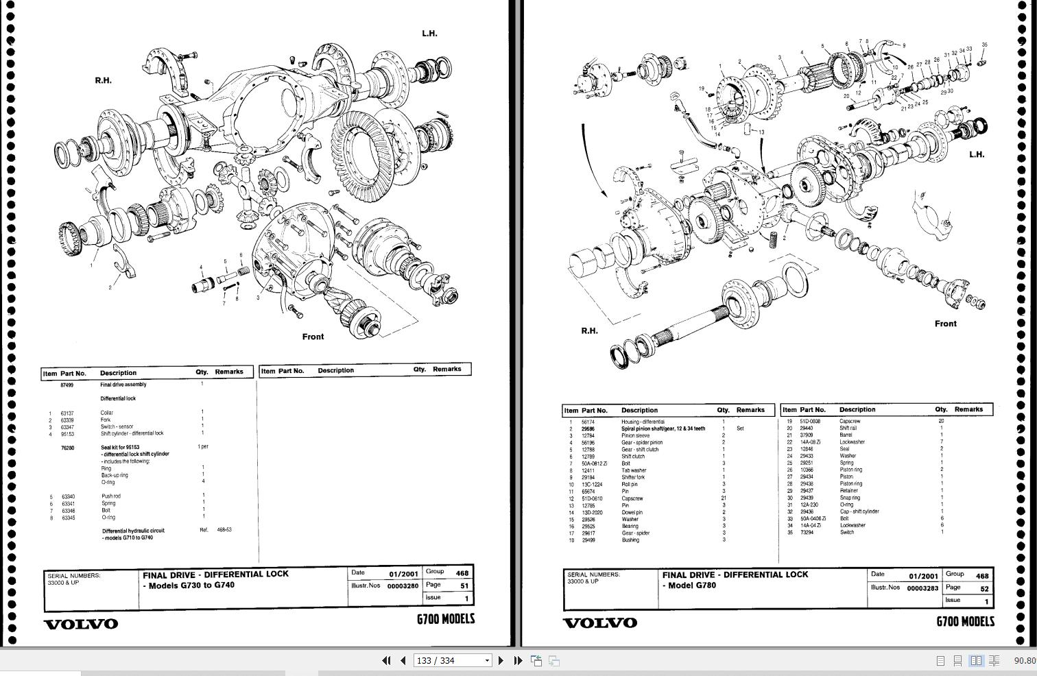Volvo Motor Grader G700 Parts Catalog 2134346013
