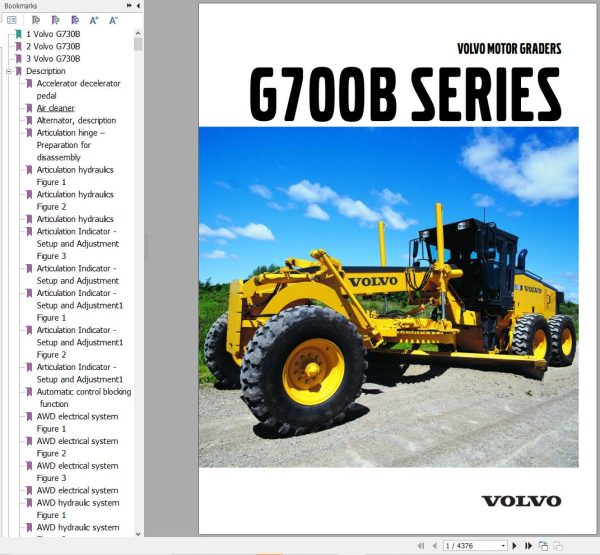 Volvo Motor Grader G730B Service and Repair Manual 1 1