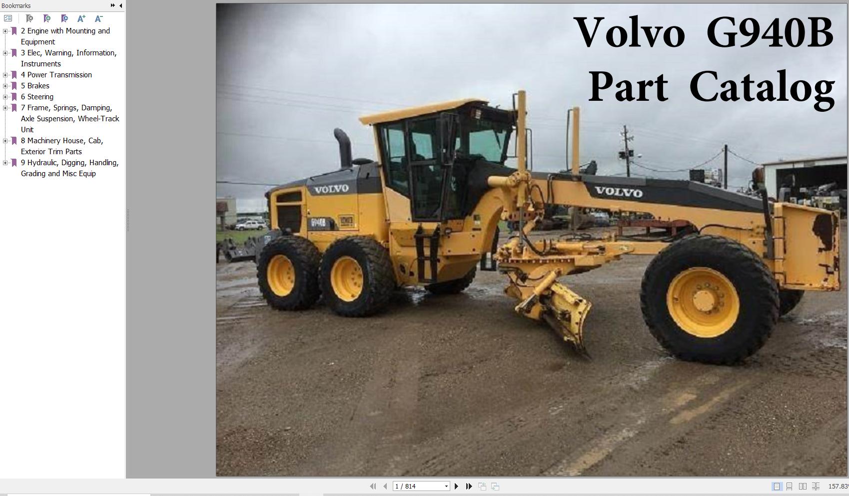 Volvo Motor Grader G940B Parts Catalog 1