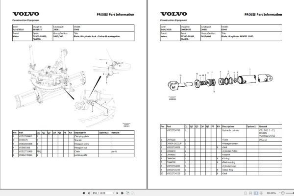 Volvo Motor Grader G946 Parts Catalog 2