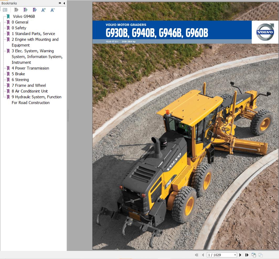 Volvo Motor Grader G946B Service and Repair Manual 1