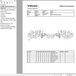 Volvo Motor Grader G976 Parts Catalog 1