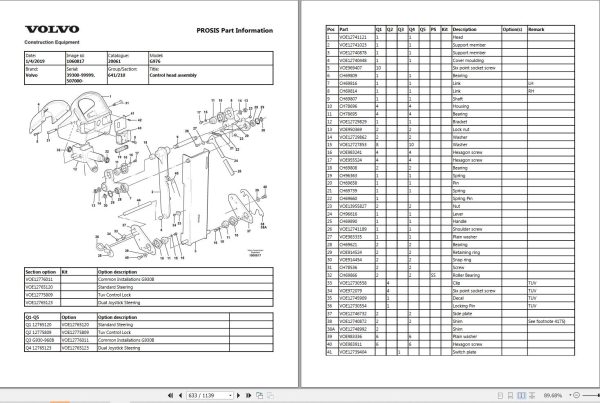 Volvo Motor Grader G976 Parts Catalog 2