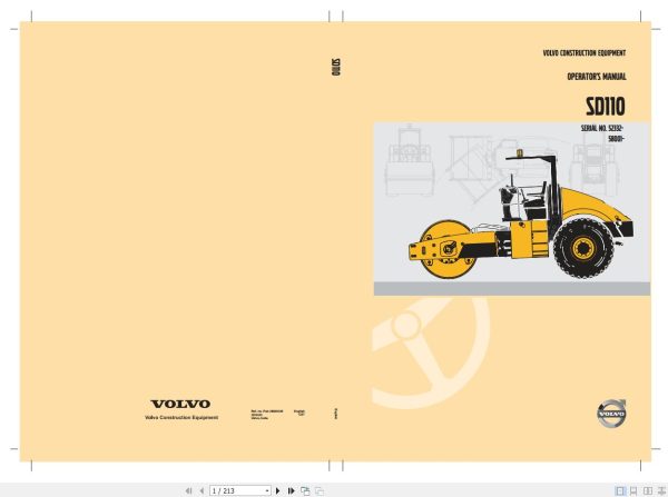 Volvo Roller SD110 Operators Manual 20026436 1