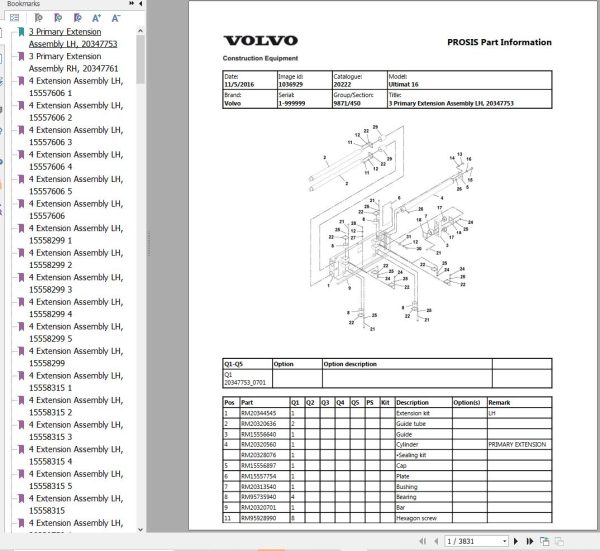 Volvo Screed Ultimat 16 Parts and Service Repair Manual 1