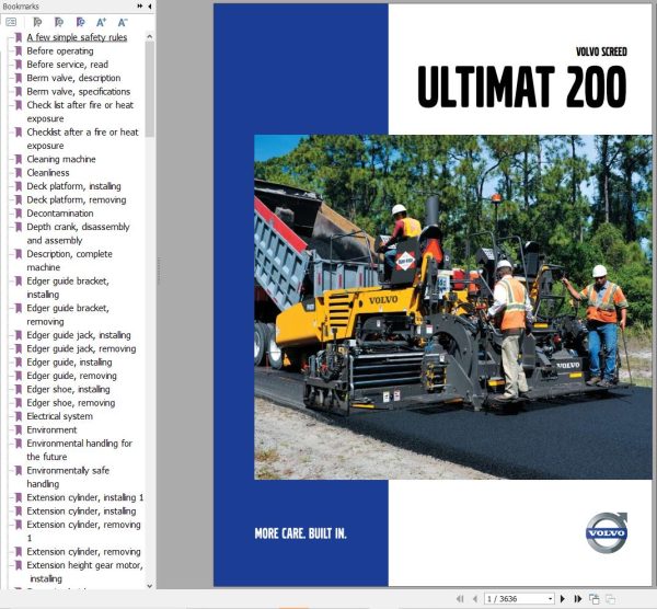 Volvo Screed Ultimat 200 Service and Repair Manual 1