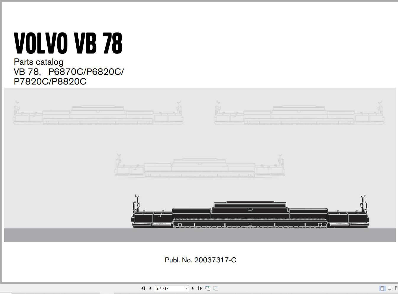 Volvo Screed VB78 Parts Catalog 20037317 C 1