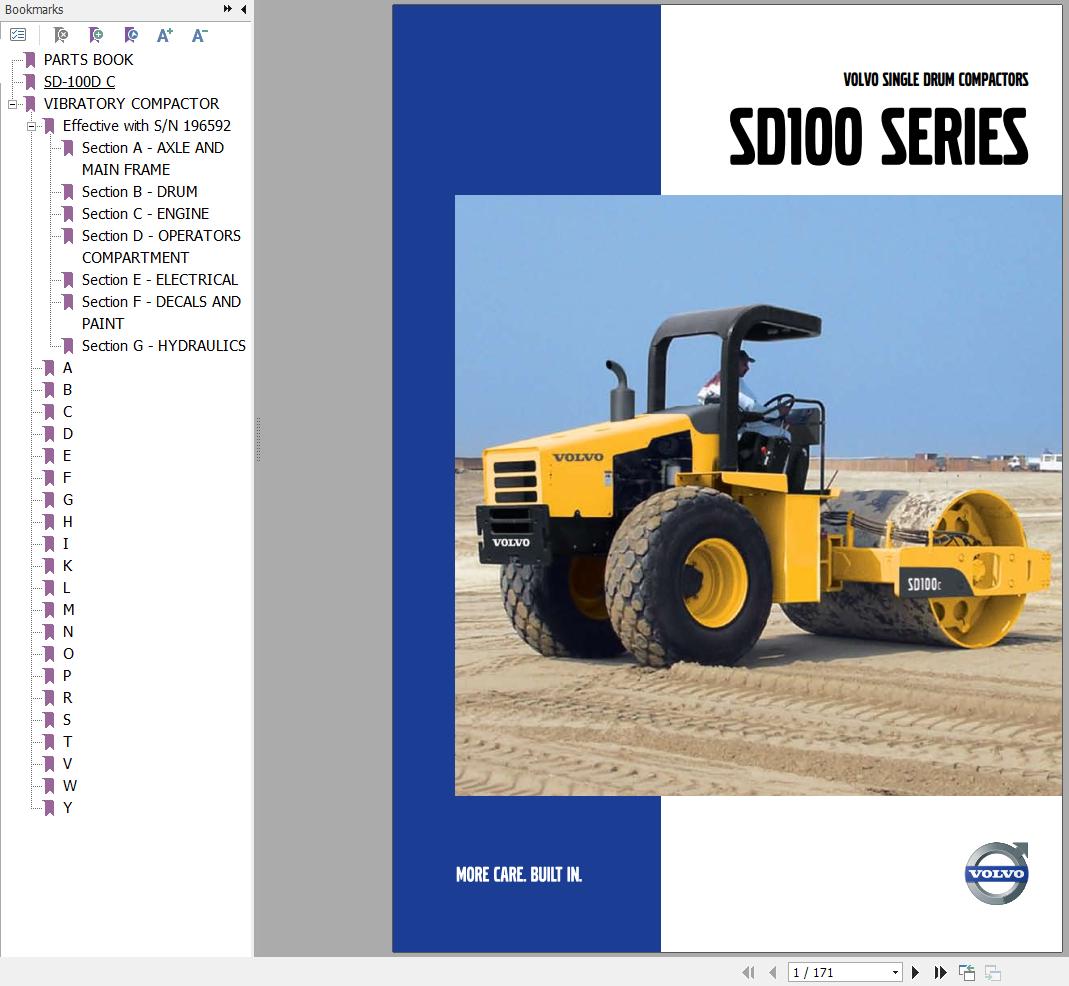 Volvo Single Drum Compactors SD100 Parts Catalog 1