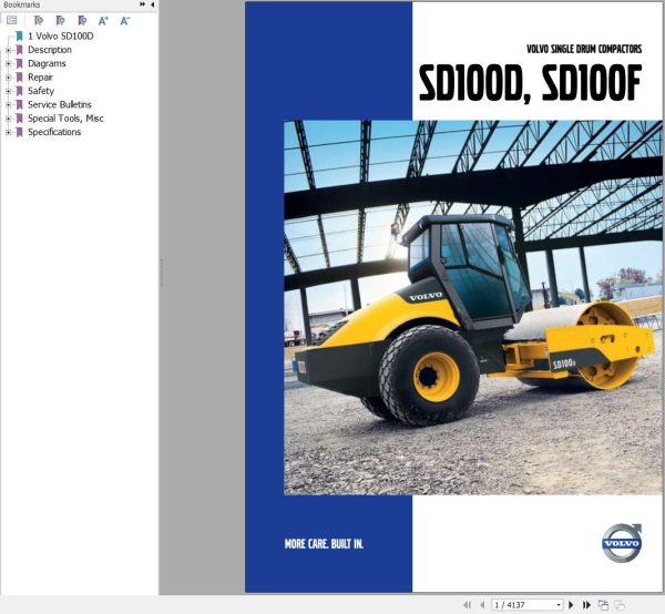 Volvo Single Drum Compactors SD100D Service and Repair Manual 1
