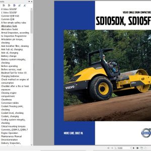 Volvo Single Drum Compactors SD105F Service and Repair Manual 1
