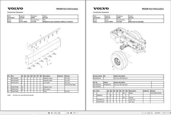 Volvo Single Drum Compactors SD115D Parts Catalog 2