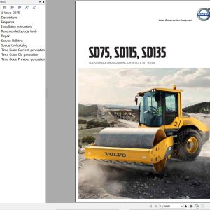 Volvo Single Drum Compactors SD75 Service and Repair Manual 1