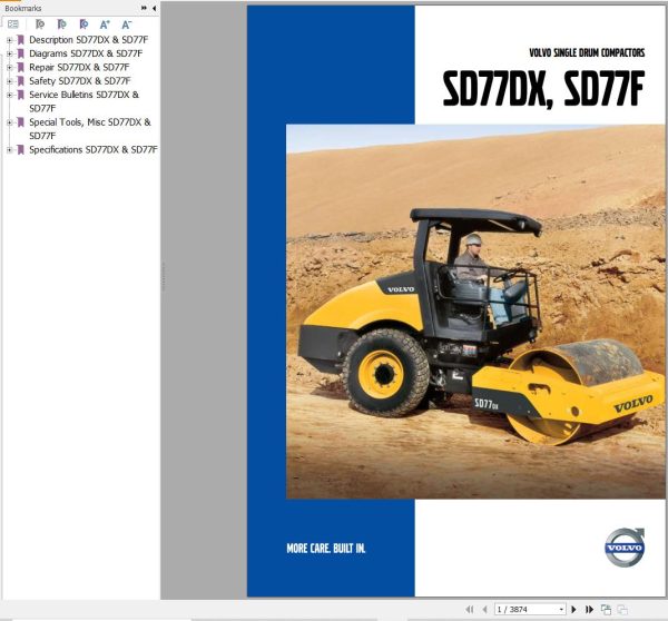 Volvo Single Drum Compactors SD77DX Service and Repair Manual 1