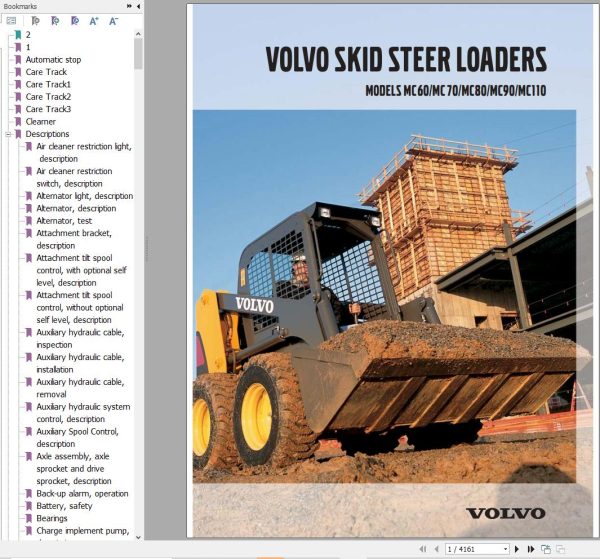 Volvo Skid Steer Loader MC70 Service and Repair Manual 1