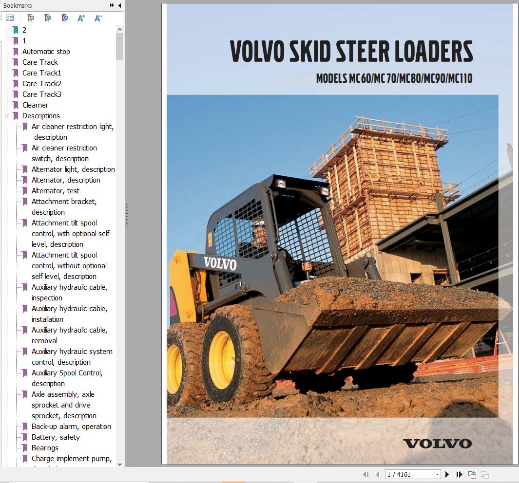 Volvo Skid Steer Loader MC70 Service and Repair Manual 1