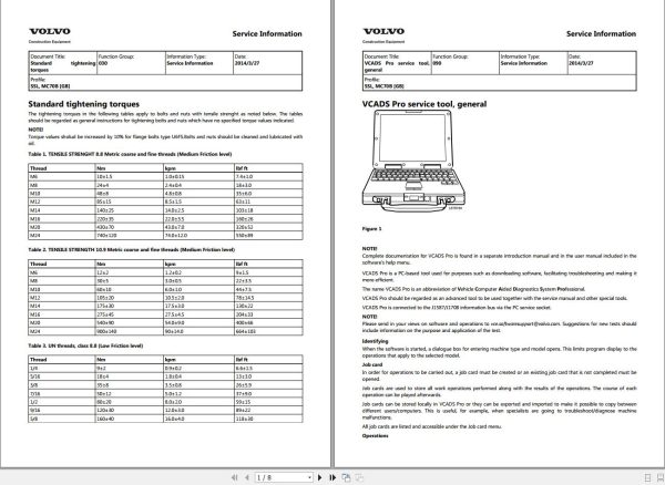 Volvo Skid Steer Loader MC70B Service and Repair Manual 1
