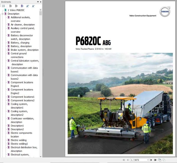 Volvo Tracked Paver P6820C Service and Repair Manual 1