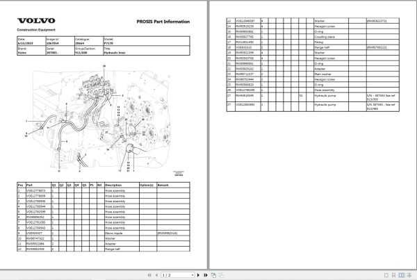 Volvo Tracked Paver P7170 Parts Catalog 1