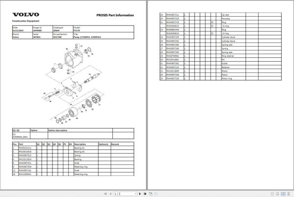 Volvo Tracked Paver P7170 Parts Catalog 2