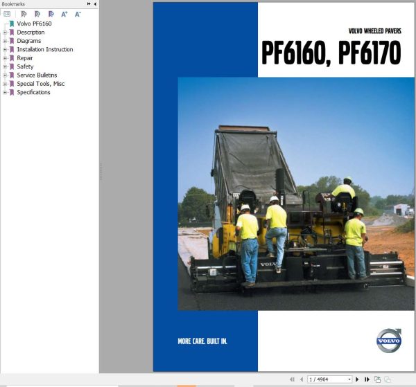 Volvo Tracked Paver PF6160 Service and Repair Manual 1
