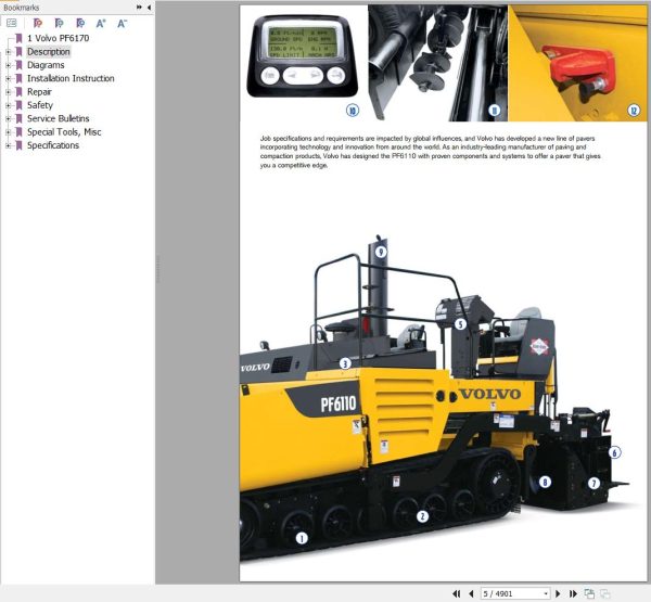 Volvo Tracked Paver PF6170 Service and Repair Manual 1