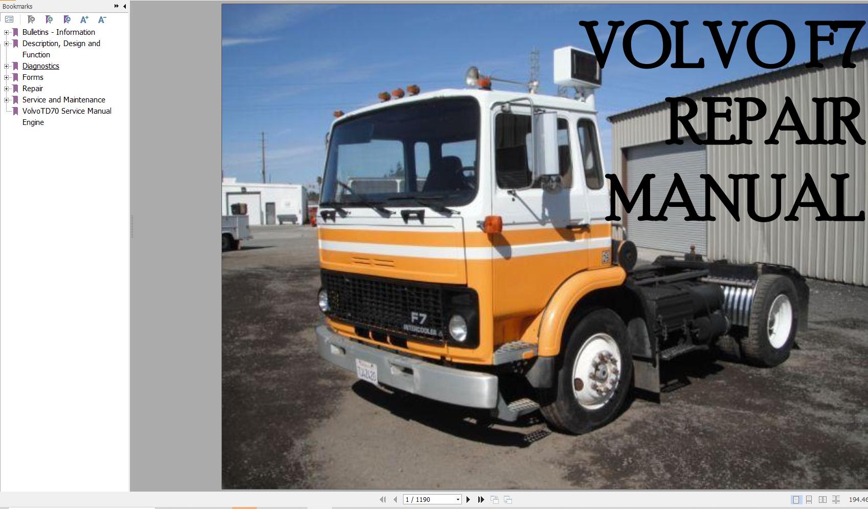 Volvo Truck F7 Service and Repair Manual 1