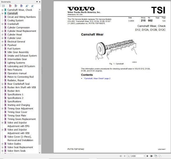 Volvo Truck VN VHD Series Service and Repair Manual 1