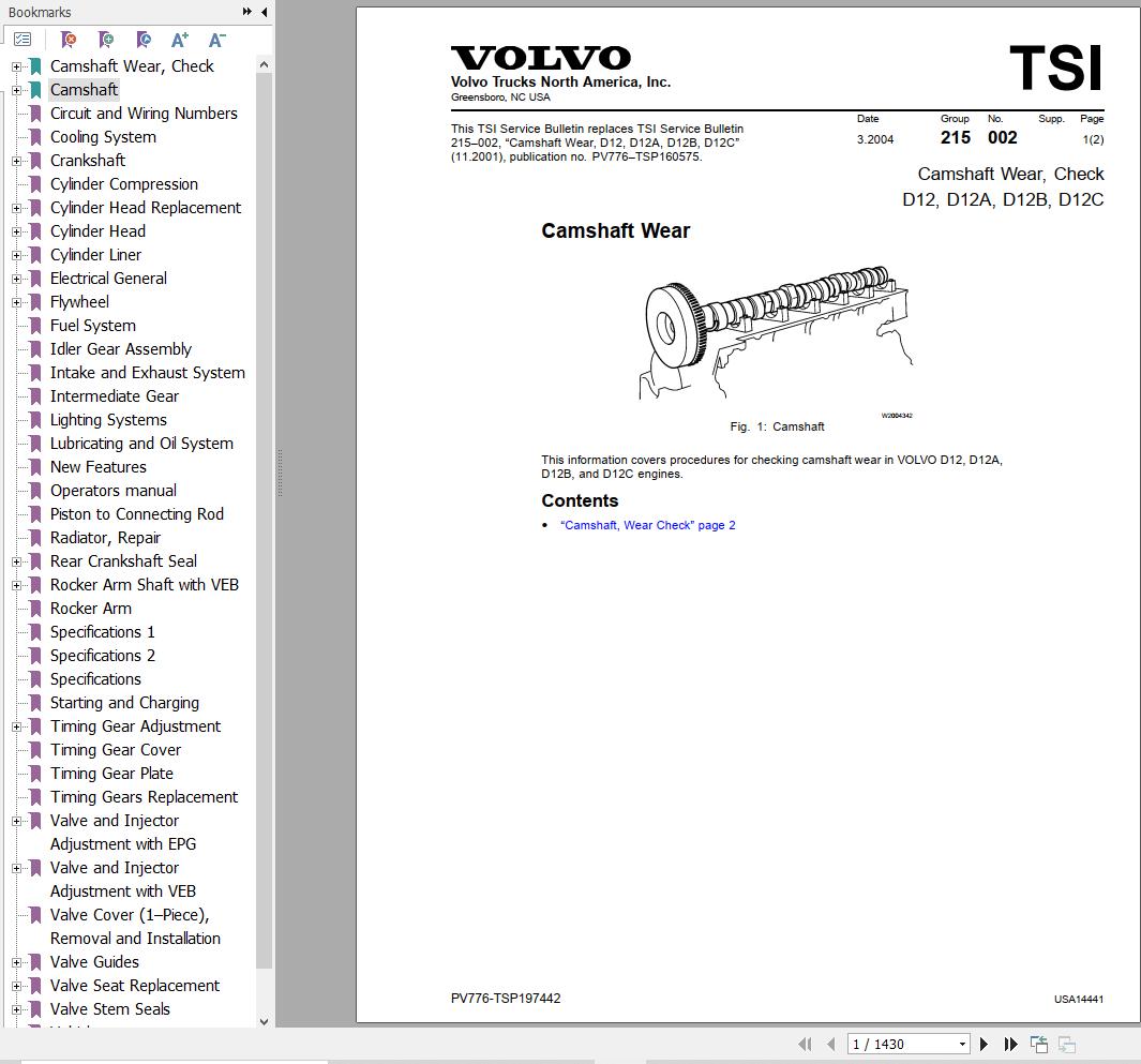 Volvo Truck VN VHD Series Service and Repair Manual 1