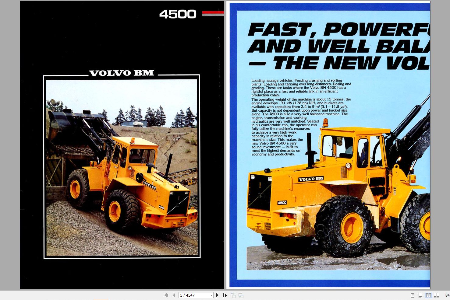 Volvo Wheel Loader BM 4500 Parts Manual 1