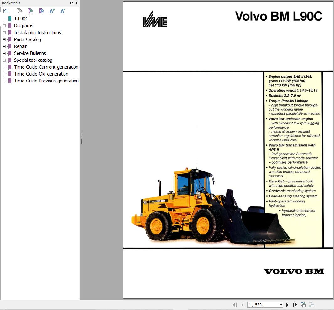 Volvo Wheel Loader BM L90C Service and Repair Manual 1 1