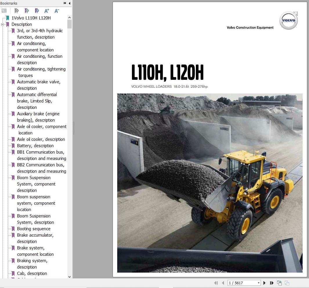Volvo Wheel Loader L110H Service and Repair Manual 1
