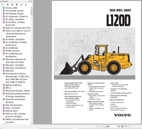 Volvo Wheel Loader L120D Service and Repair Manual 1