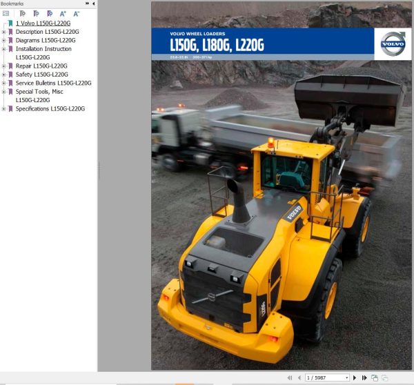 Volvo Wheel Loader L150G L180G L220G Service and Repair Manual 1 1