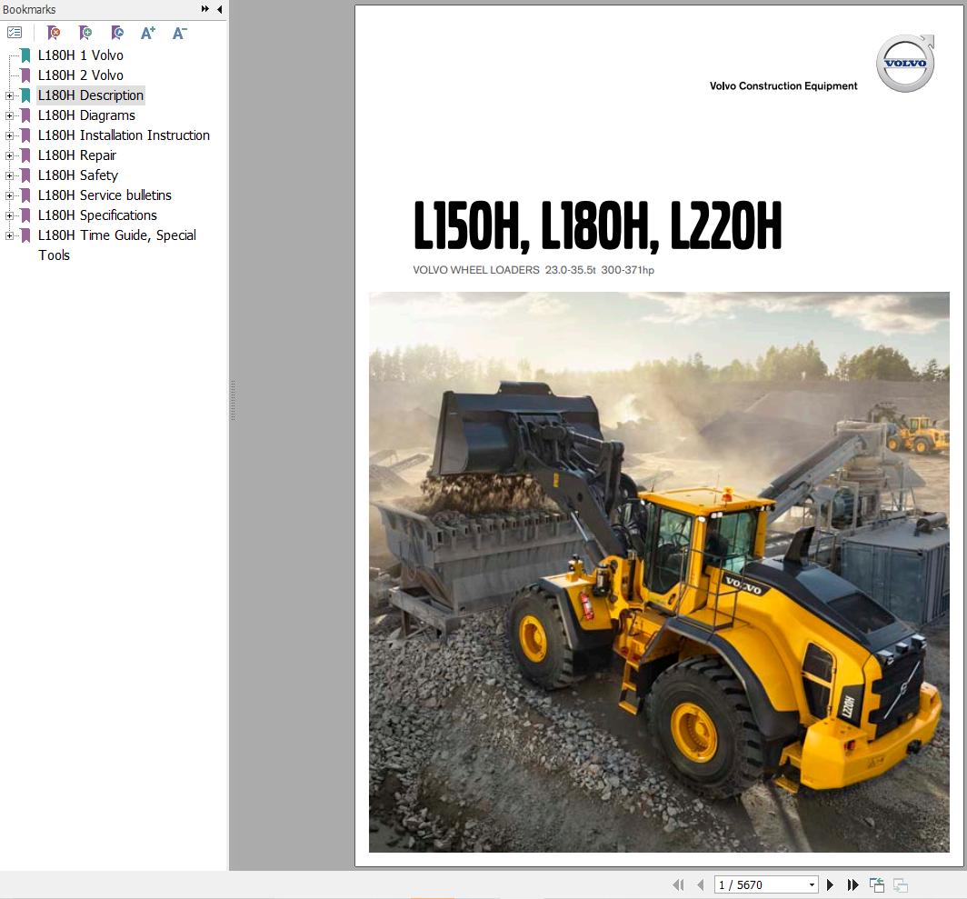 Volvo Wheel Loader L180H Service and Repair Manual 1