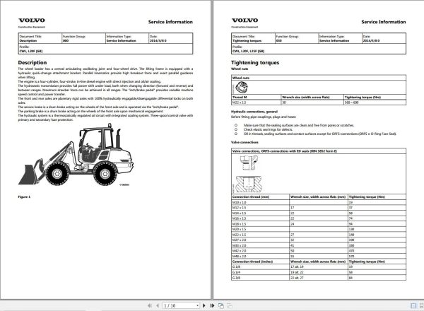 Volvo Wheel Loader L20F Service and Repair Manual 1