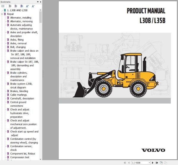 Volvo Wheel Loader L30B Service and Repair Manual 1