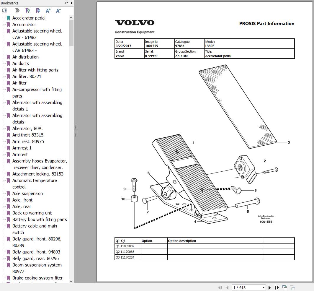 Volvo Wheel Loader L330E Parts Catalog 1