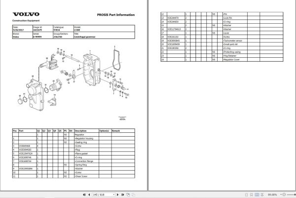 Volvo Wheel Loader L330E Parts Catalog 2