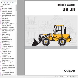 Volvo Wheel Loader L35B Service and Repair Manual 1